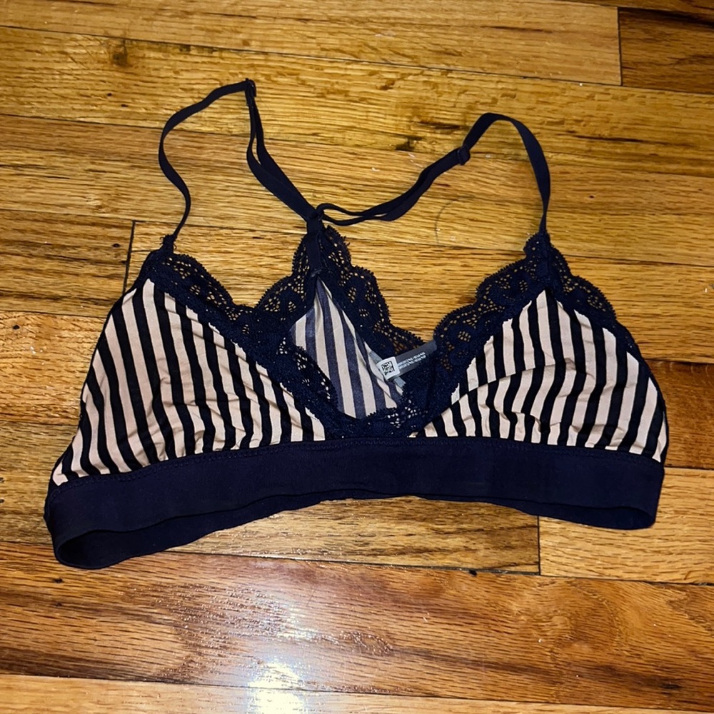 Striped silk bralette